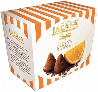 Lacasa Trufas Al Cacao Puro Naranja 250G.