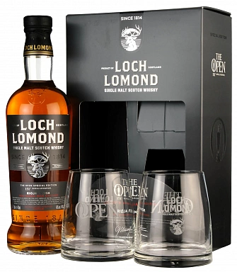 Set Loch Lomond The Open Special Edition 151 Royal Liverpool Rioja Casks Finish + 2 Glasses In A Gift Box