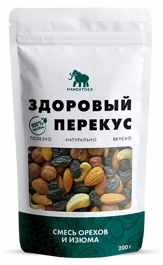 Mixture Of Nuts With Raisins Mamontoff 200G.