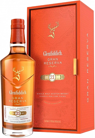 Glenfiddich Reserva Rum Cask Finish 21 Years Old Single Malt Scotch Whisky In Box