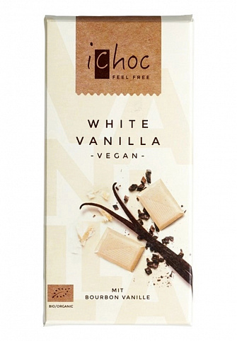 Chocolate White With Rice Milk 37% Cocoa Vegan Bio Ichoc 80G.