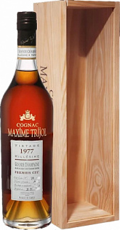 Максим Трижоль Премьер Крю Гранд Шампань Миллезим, 1977, 40%, 0.7Л.